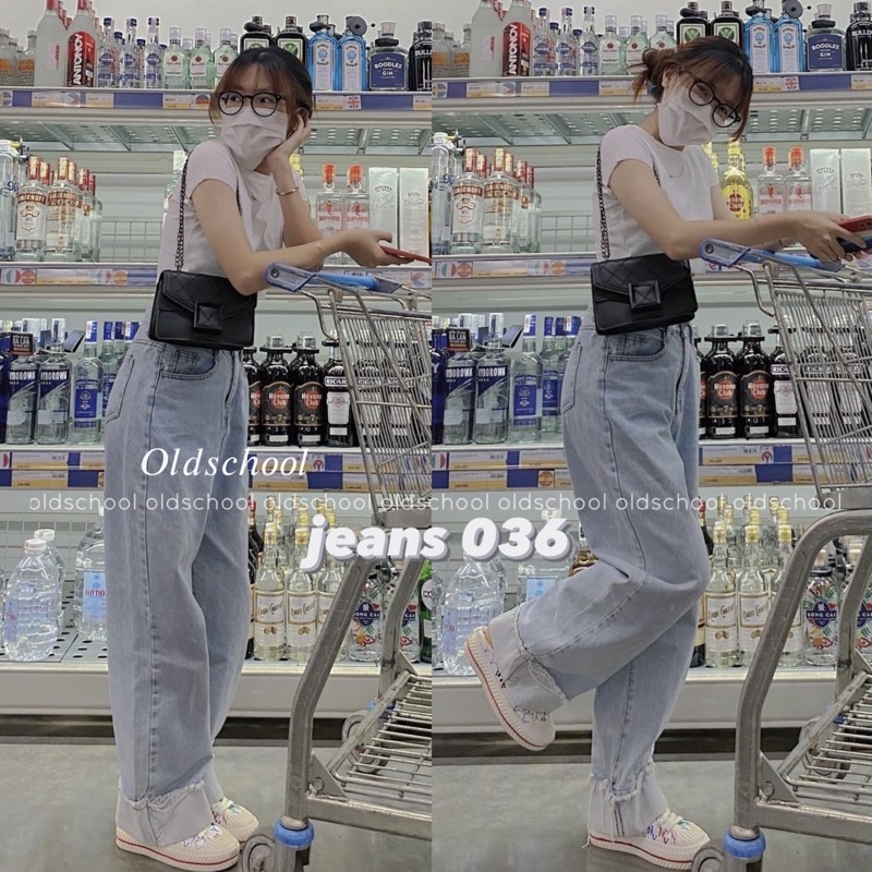 [Mã 33FASHIONSALE giảm 12% đơn 99K] QUẦN JEANS DÀI GẬP LAI Q036 (ảnh thật/sẵn)
