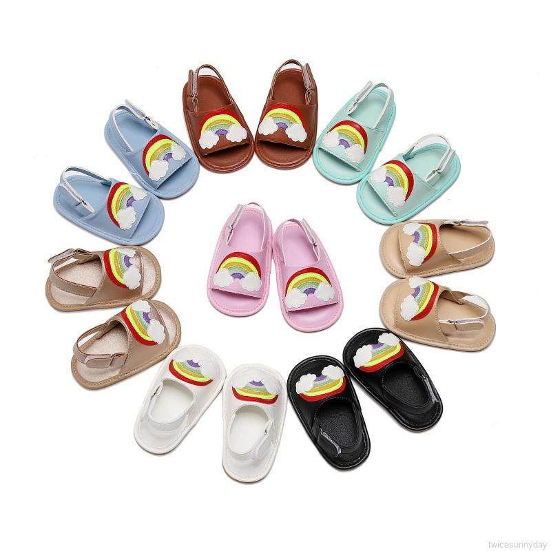 Xăng đan Đế Cao Su Mềm Chống Trượt Họa Tiết Cầu Vồng Dành Cho Bé Trai Bé Gái