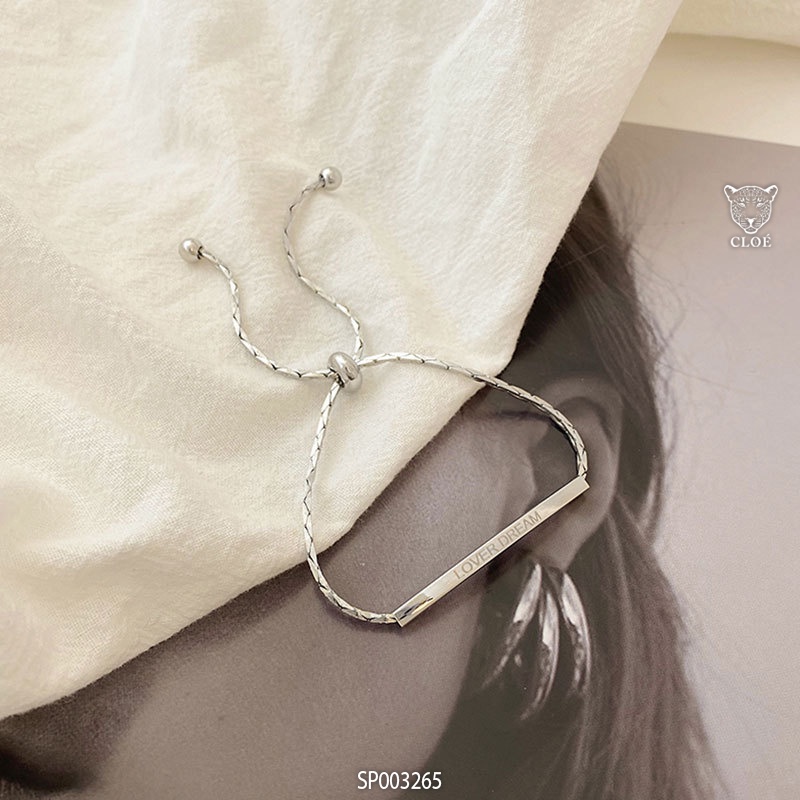 Lắc tay nữ titan dây rút vòng tay nữ gold bar khắc chữ Love Dream xinh xắn phụ kiện trang sức Cloe Accessories 3263