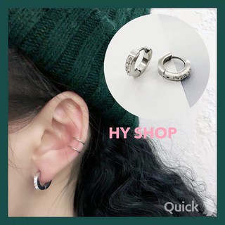 bông tai titan nam nữ tròn basic đính kim- khuyên nam unisex/BTS-khuyến cá tính không gỉ