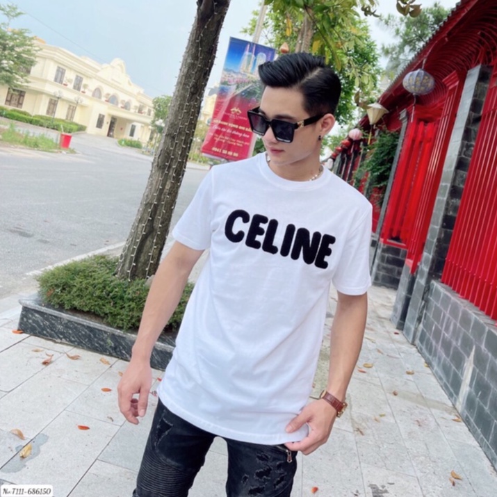 Áo Phông Nam . Áo thun Nam Nữ Thêu Chữ Celi Chất Vải  100% Cotton Co Giãn 4 Chiều DT Fashion Menwear