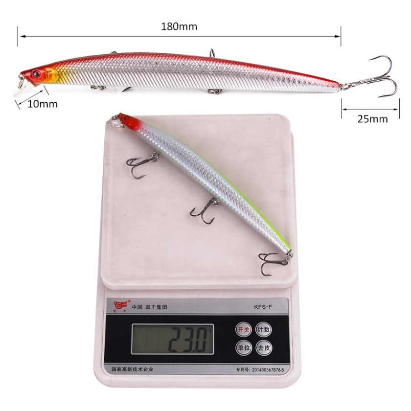 1 Mồi Câu Cá Giả Bằng Nhựa Cứng Laser 18cm 26g Minnow Fishing Lure Swimbait Bass Bait