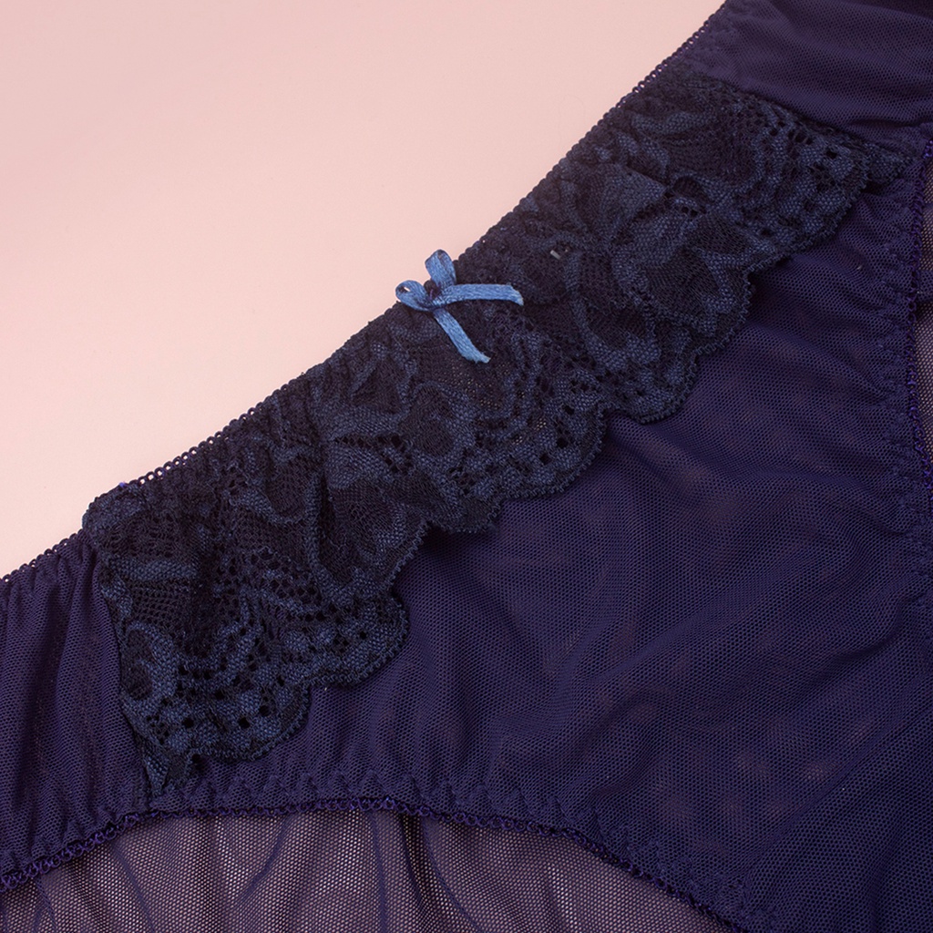 Quần Lót Lưới Phối Ren Luperi Dáng Bikini Cạp Vừa Quyến Rũ Chất Liệu Thông Thoáng SP79