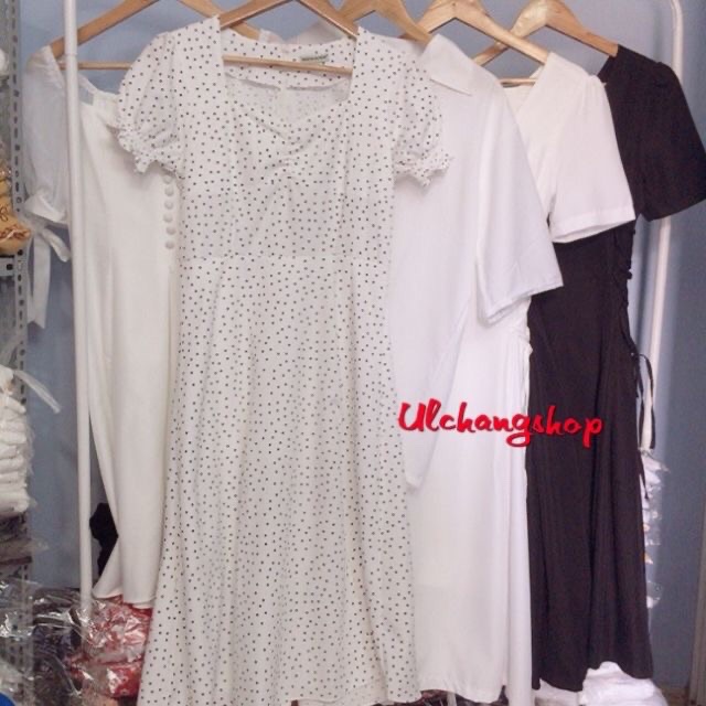 Đầm trắng bi tay bo xẻ tà cực xinh | BigBuy360 - bigbuy360.vn