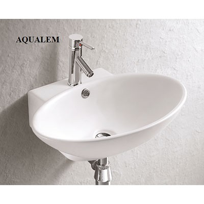 Chậu rửa, lavabo treo tường Aqualem FT59, men kháng khuẩn