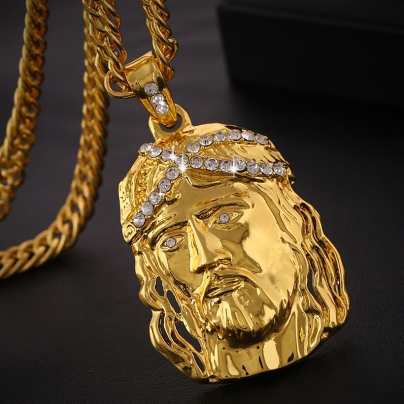 vòng cổ Hợp Kim Mặt Hình Chúa Jesus 24 Inch Thời Trang Cho Nam Nữ