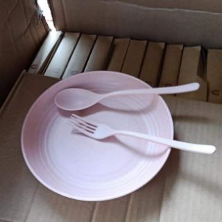 Bộ đĩa, thìa, dĩa ăn dặm lúa mạch