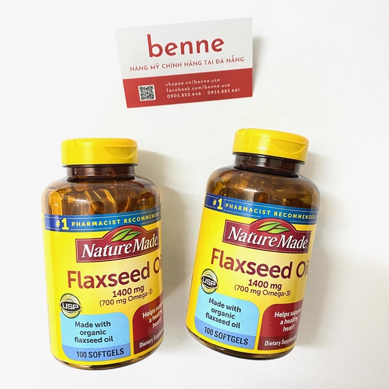 Viên bổ sung Omega 369 từ Dầu Hạt Lanh Nature Made Flaxseed Oil của Mỹ