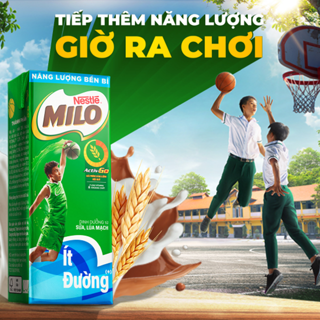 Thùng 48 hộp thức uống lúa mạch uống liền Nestlé MILO ít đường 48x180ml