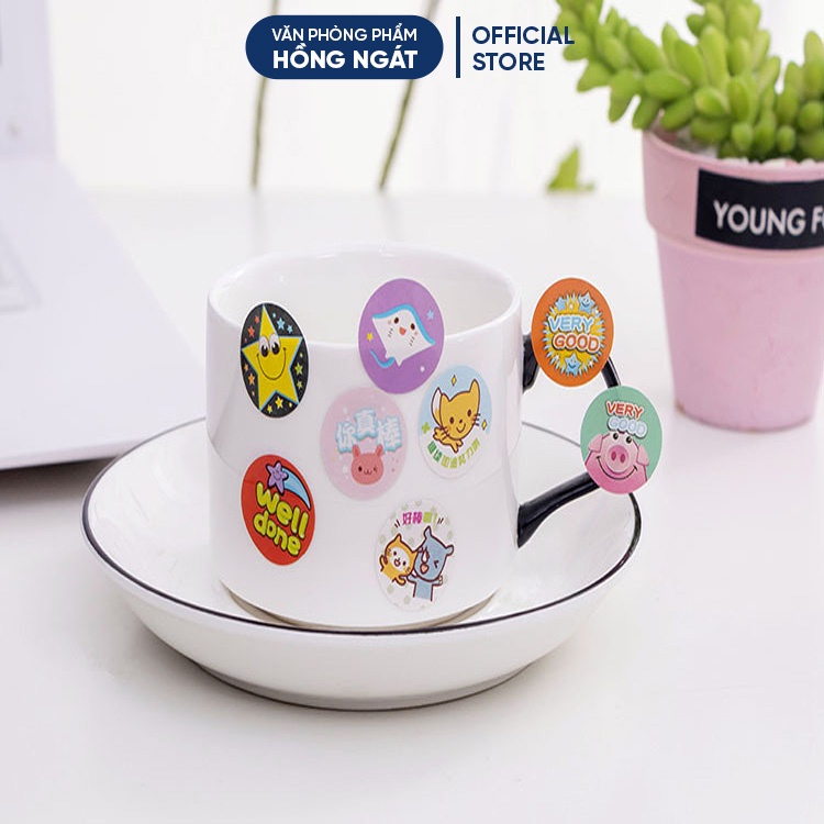 Sticker khen thưởng học sinh dán sổ cute dễ thương giá rẻ, sticker tiếng anh đồ dùng học tập văn phòng phẩm STK02