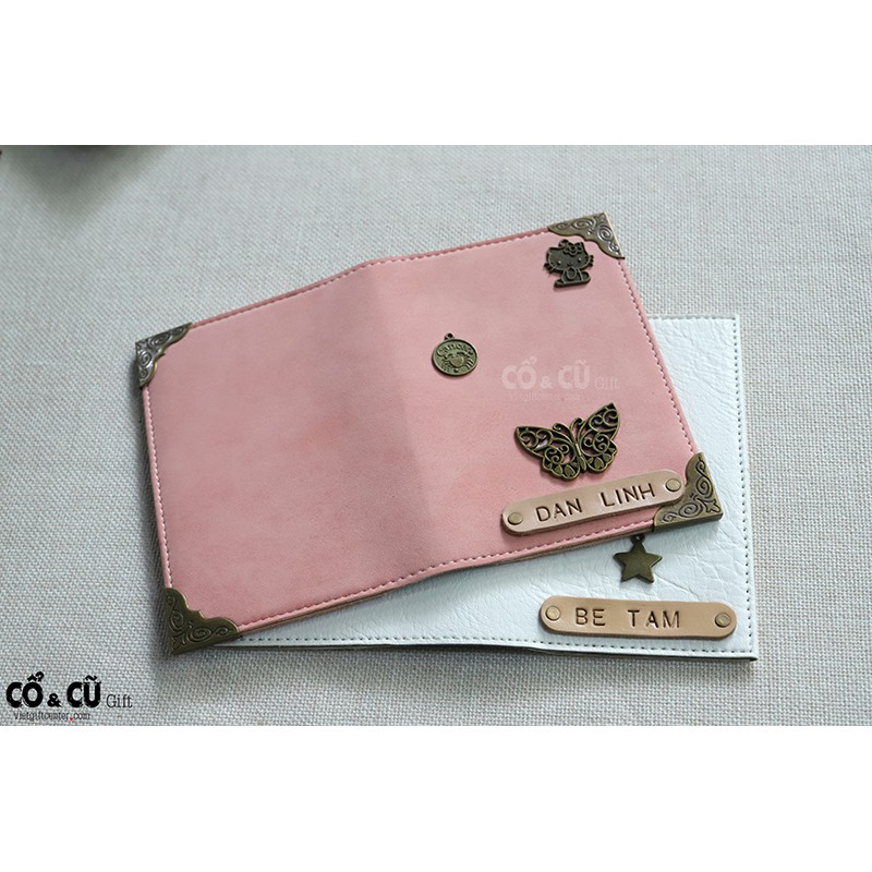 Bo nẹp sổ góc đồng vintage trang trí scrapbook, passport cover, sổ tay handmade