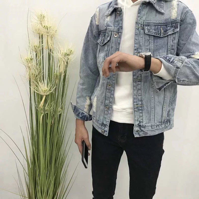 áo khoác jean nam phong cách thượng 2019 ( hình thật )