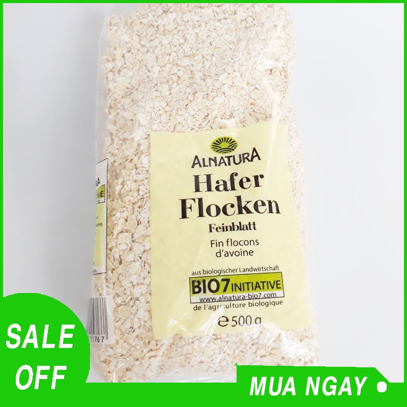 Bột Yến mạch Đức HAFER FLOCKEN Nguyên Hạt Cán Vỡ - Cán Dẹp, Trọng Lượng 500G
