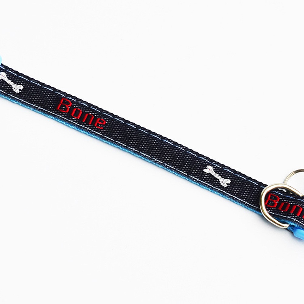 Vòng cổ thú cưng bằng vải denim có chuông