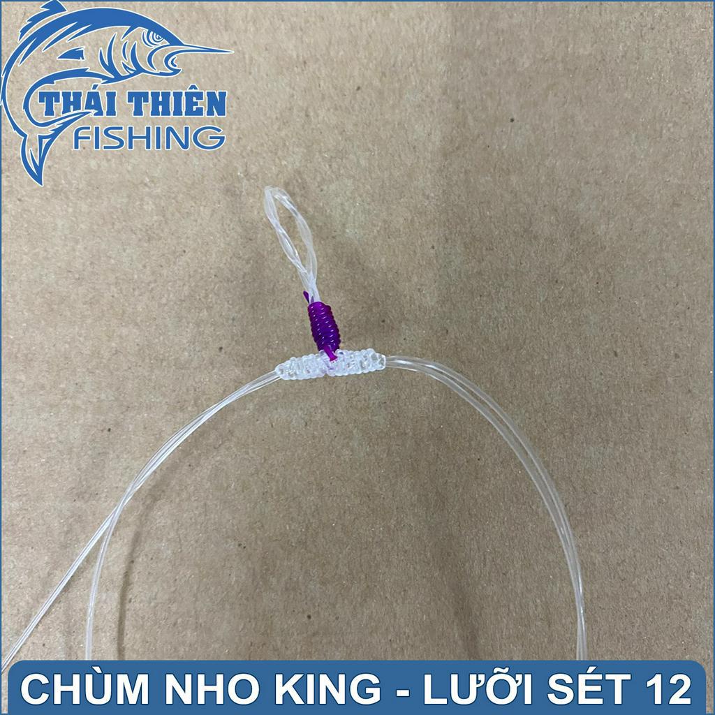 Lưỡi Câu Cá Chùm Nho King 4, 6, 8 Sét Nhật Số 12 Dùng Câu Cá Tra, Chim