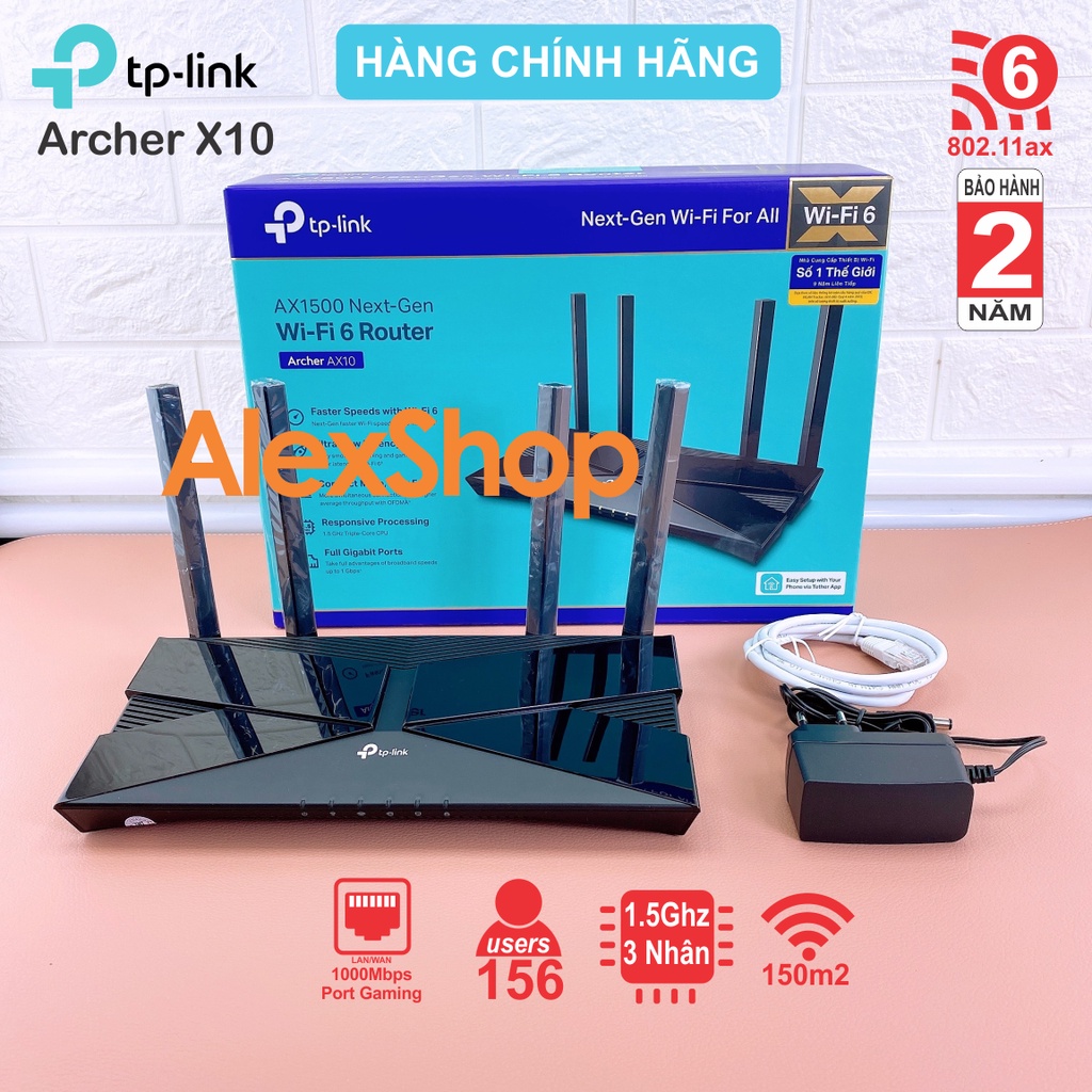 [Chính Hãng] TP-Link Archer X10 Thiết Bị Phát Wifi6 Gigabit Băng Tần Kép AX1500