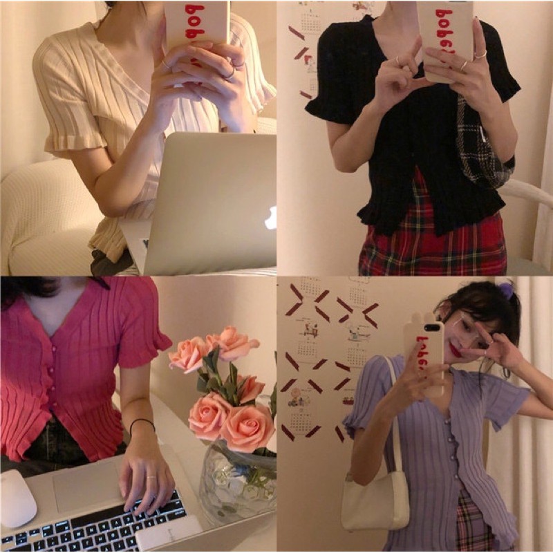 Order áo len kiểu dún bèo xinh xắn