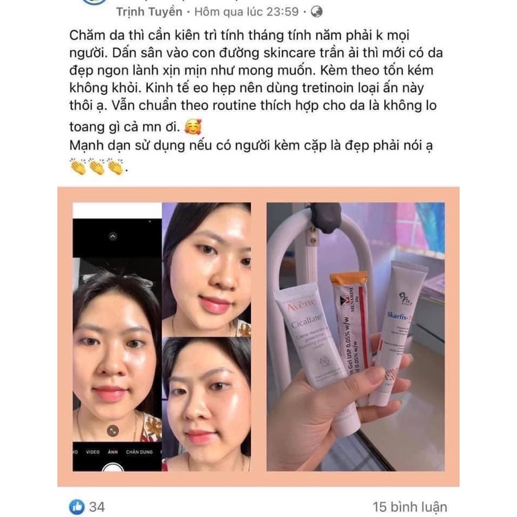 Gel giảm mụn, mờ thâm nám, chống lão hóa Tretinoin Aret đủ các nồng độ tuýp 20g