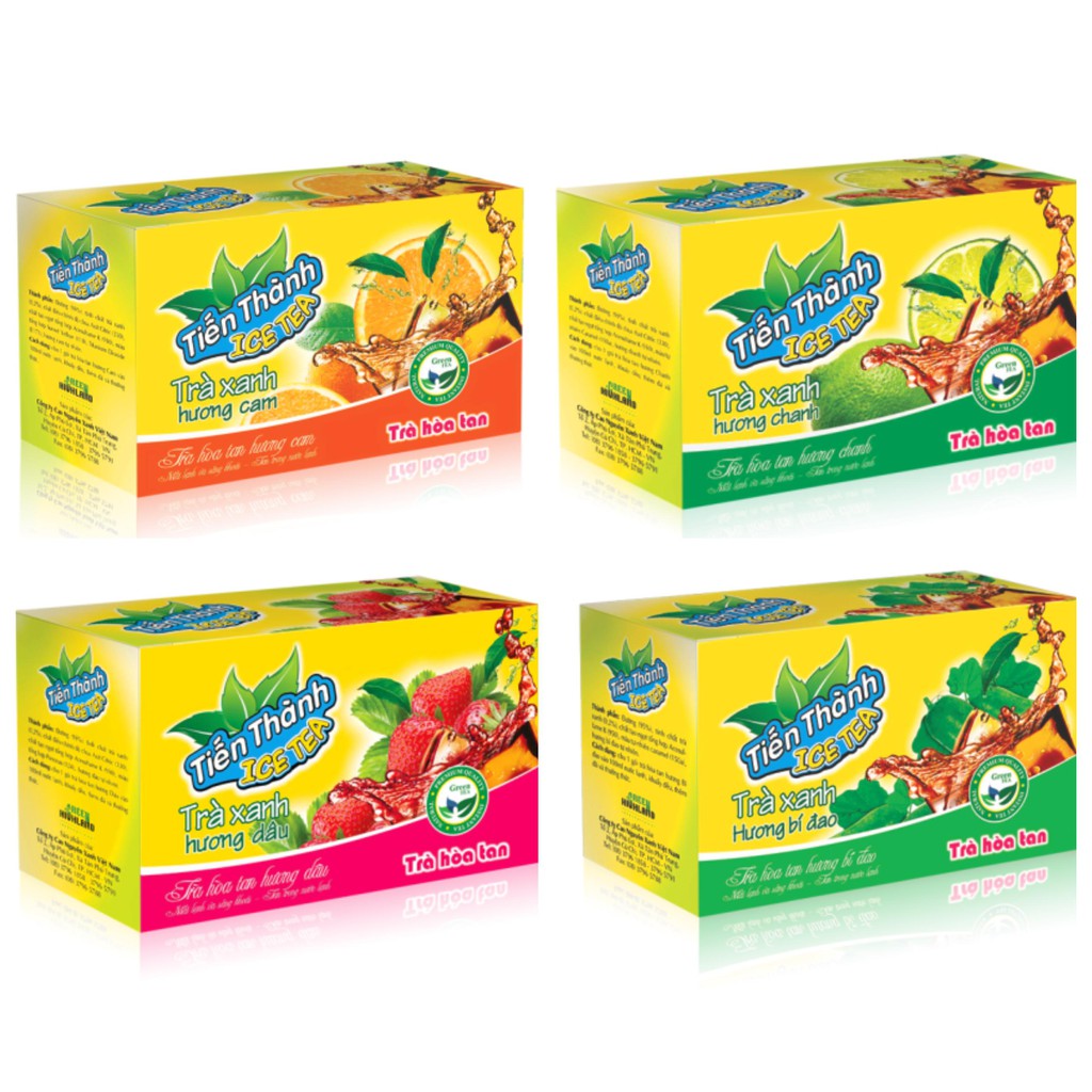 Trà Hòa Tan Tiến Thành 9 Vị 240g (24 gói x10g) Đào, Dâu, Cam, Bí Đao, Chanh, Me, Dứa Sữa, Khoai Môn, Ổi Hồng | BigBuy360 - bigbuy360.vn