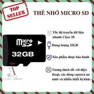 Thẻ nhớ micro SD 32GB, thẻ nhớ siêu bền tốc độ cao 32 gb 32 gigabyte, memory card lưu trữ