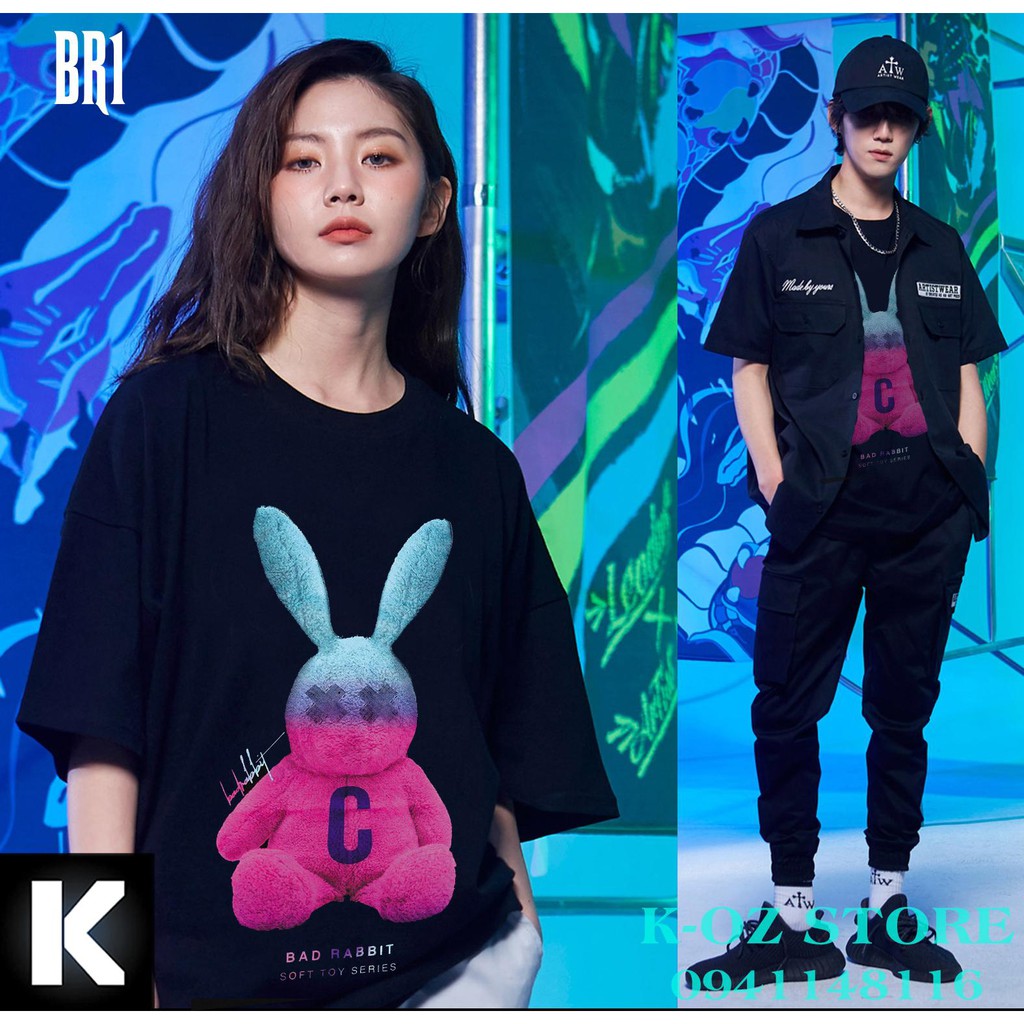 áo thun THỎ tay lỡ OVERSIZE UNISEX