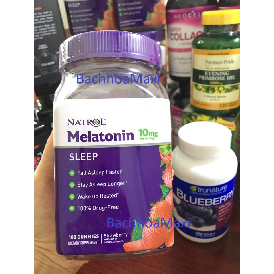 Melatonin sleep natrol kẹo ngủ 5mg, 10mg 90 viên và 180 viên gummy ngủ giúp ngủ ngon của Mỹ