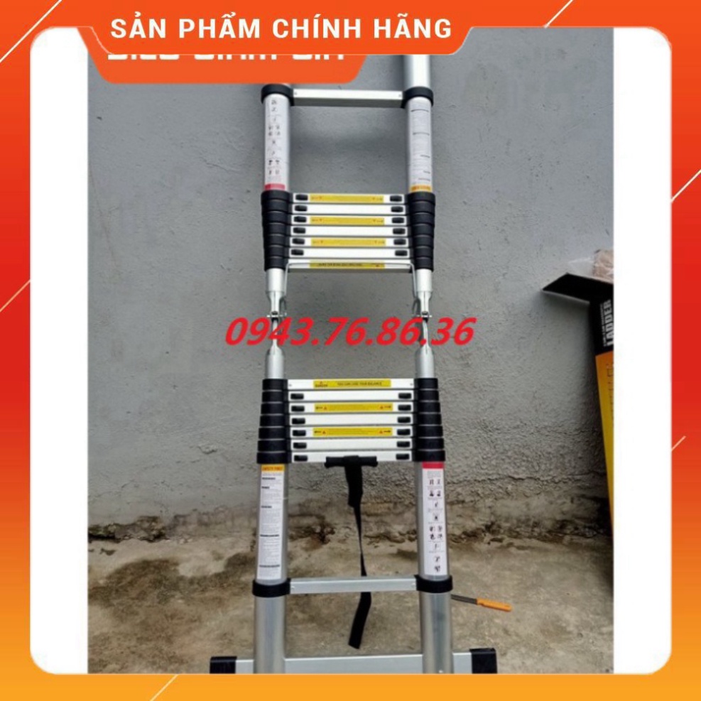 Thang Nhôm Rút Chữ A 6.4M (3.2+3.2)M [Tặng 2 Chốt Thang]