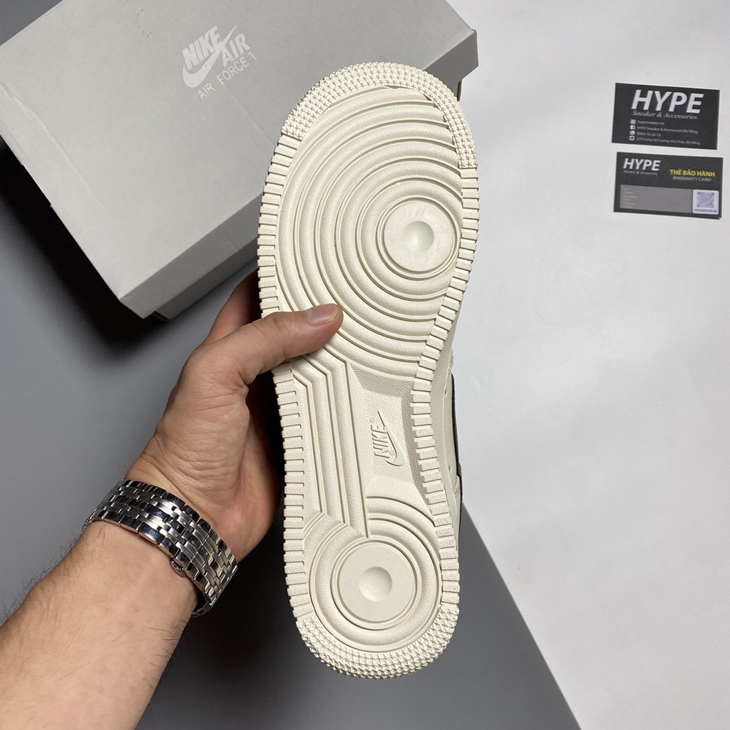 Giày Af1 Low Premium White Brown  - HYPE Sneaker | Phiên bản 1:1 .