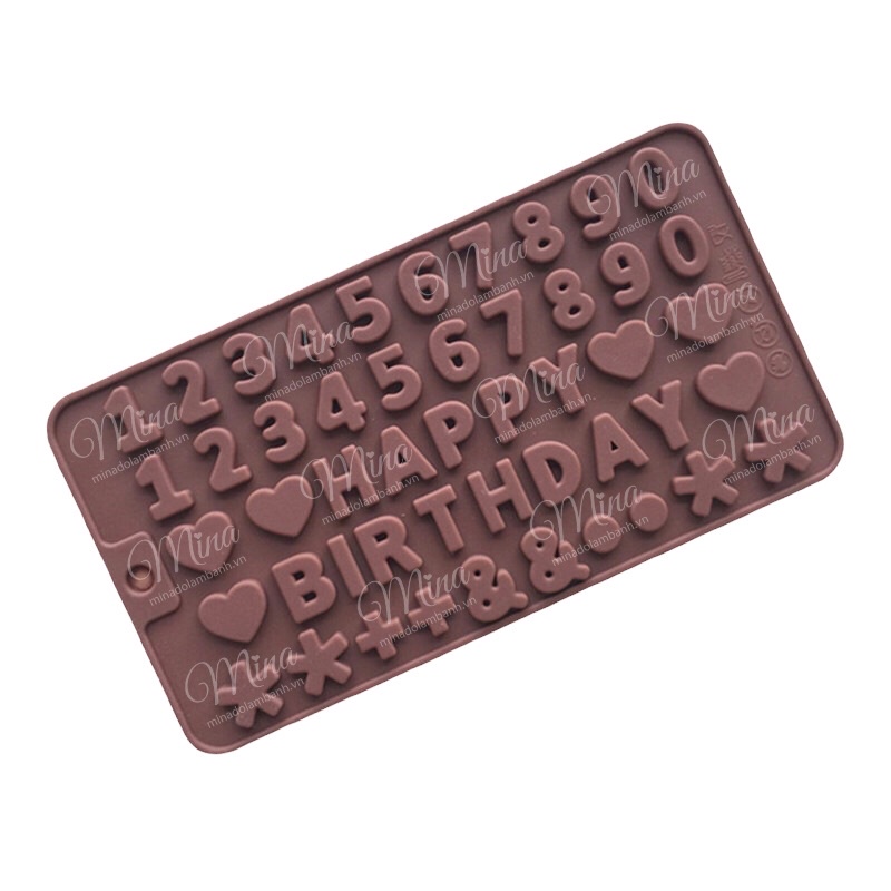 Khuôn Silicone Số HAPPY