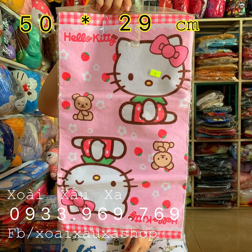 Khăn mặt hoạt hình Đoraemon,Kitty, Thỏ hồng Melody dễ thương đáng yêu  50*29cm