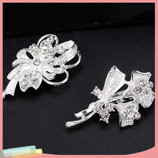 Bộ 12 Ghim Cài Áo Họa Tiết Hoa Và Bướm Đính Đá Nhân Tạo Thời Trang Cho Nữ