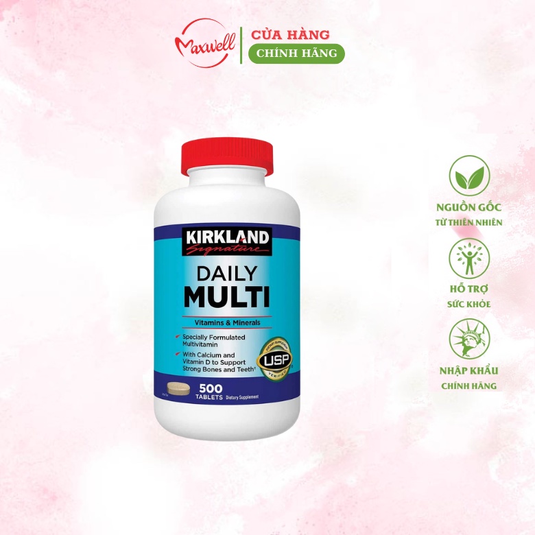 Vitamin tổng hợp dành cho người dưới 50 tuổi kirkland signature daily multi 500 viên Healthy care
