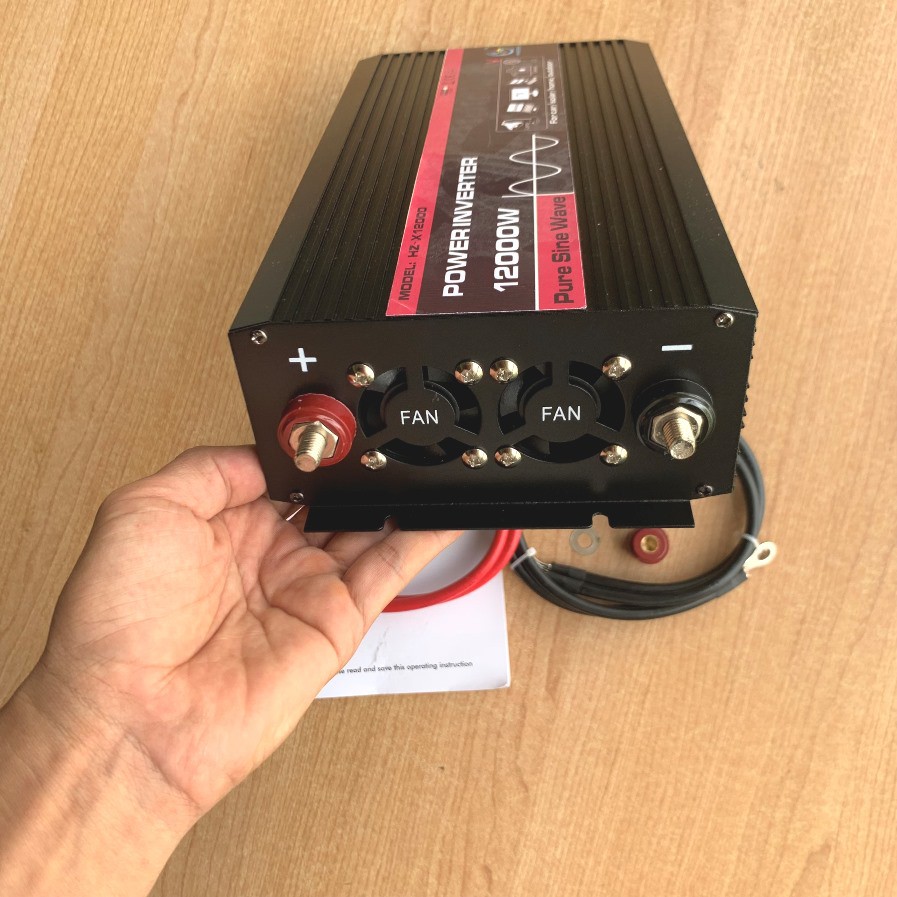 Bộ chuyển đổi kích điện ắc quy 12V lên 220V sóng Sin Chuẩn 2000W dùng tại gia đình, xe tải lớn, nhà xưởng