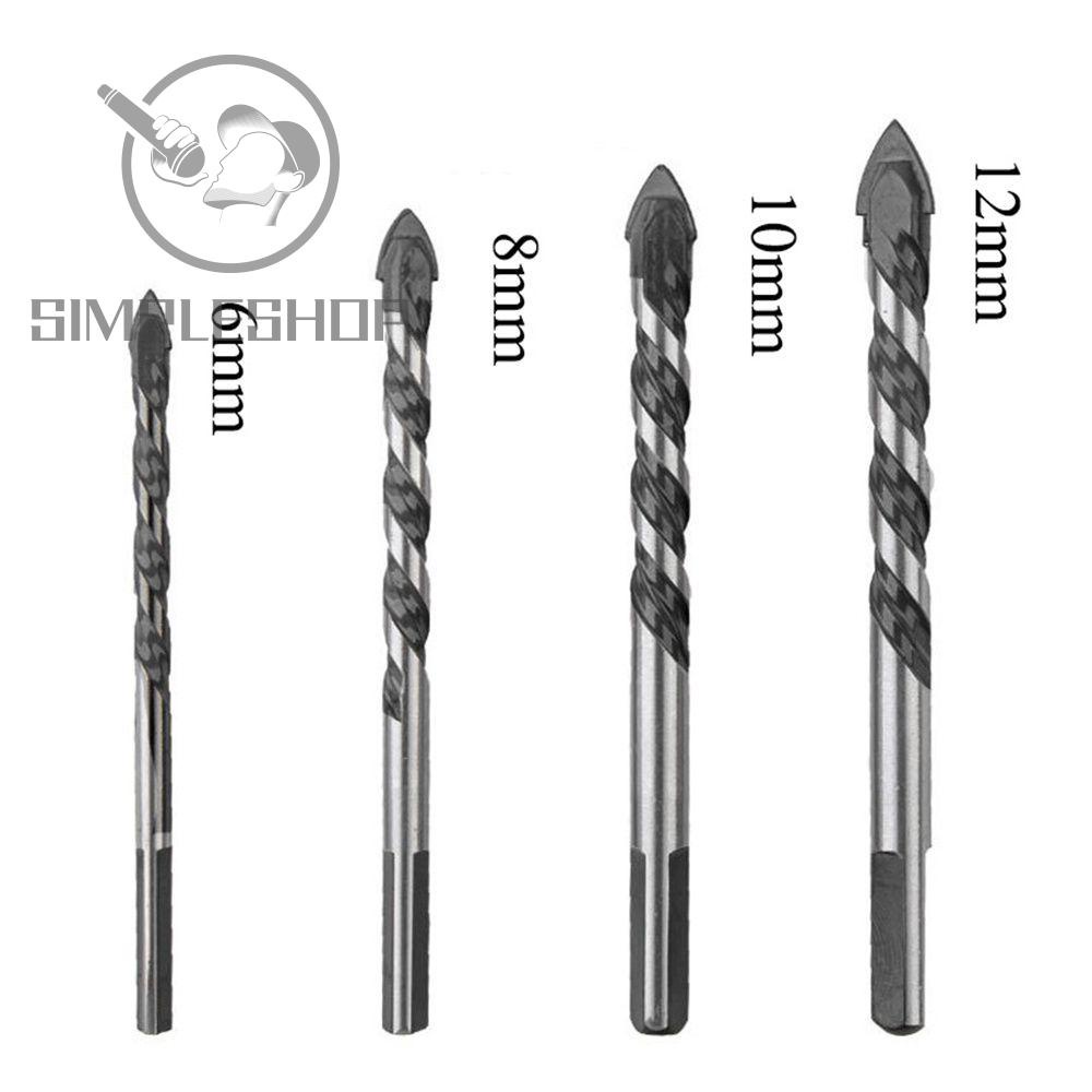 Mũi khoan tam giác 6mm 8mm 10mm 12mm đa năng chuyên dụng cho vật liệu gỗ/ kính/ đồ gốm