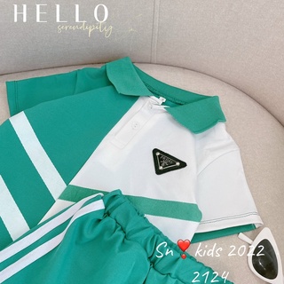 Bộ polo sọc chéo cho bé trai