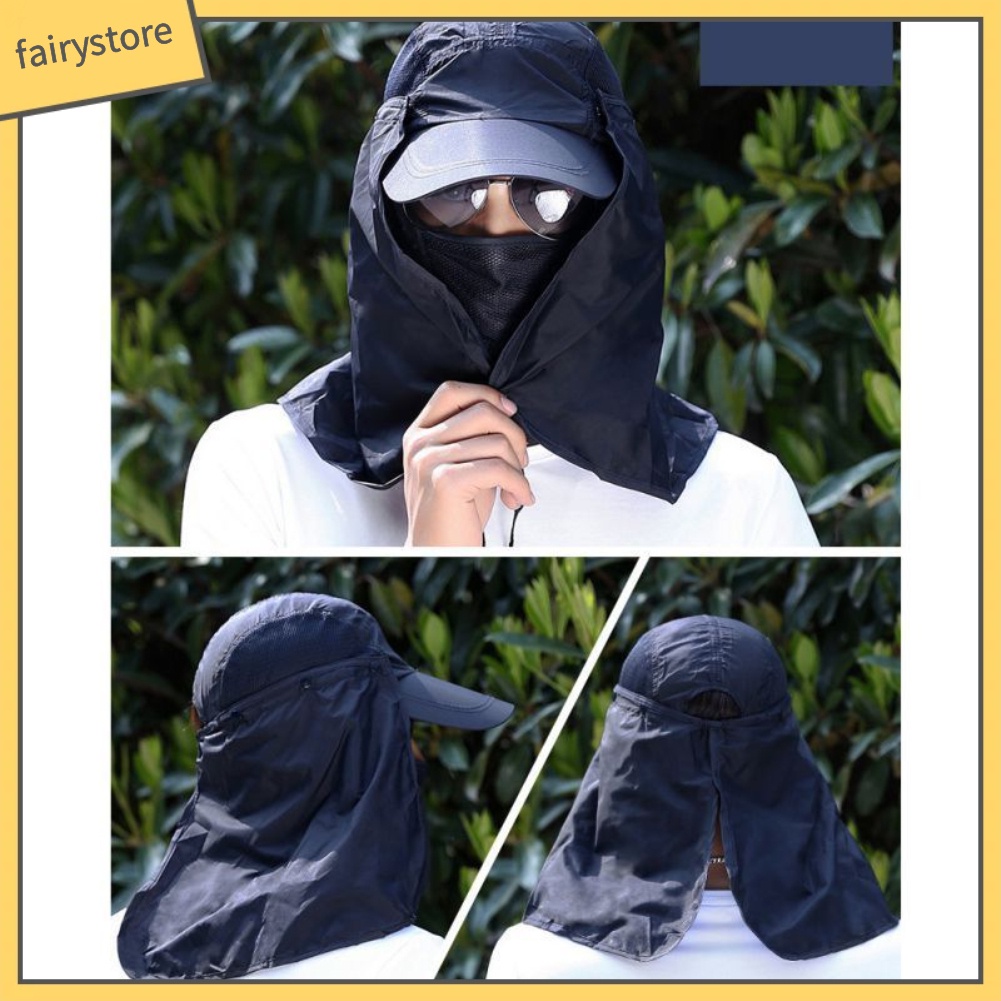 Mũ Vành Rộng Thiết Kế Có Khẩu Trang Che Mặt Và Cổ Chống Nắng Hiệu Quả