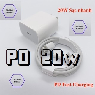 Sạc Nhanh PD 18W/20W iPhone/iPad Type C Lightning - Bảo Hành  1 Đổi 1