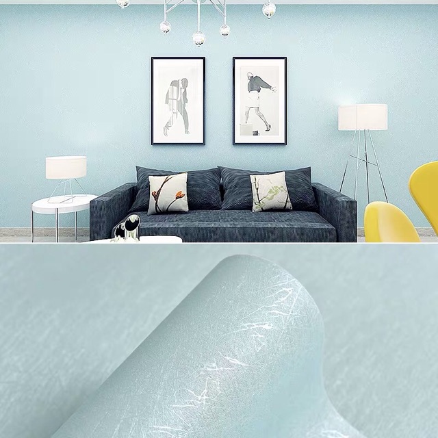10M giấy dán tường vân sợi nổi keo sẵn khổ 45 cm