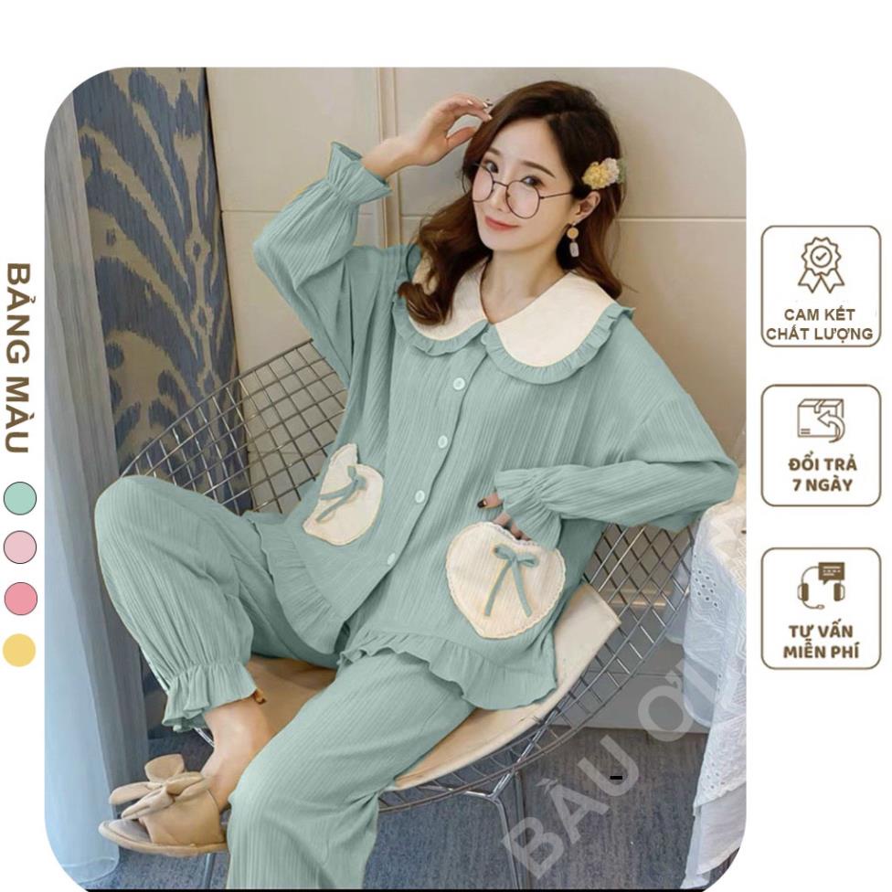 BỘ BẦU TRƯỚC VÀ SAU SINH - BỘ QUẦN ÁO BẦU DÀI TAY MẶC NHÀ TIỂU THƯ NHIỀU MÀU THIẾT KẾ DÀI TAY ĐẸP