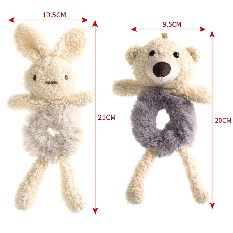 Dây Cột Tóc Lông Nhung Họa Tiết Hoạt Hình Phong Cách Hàn Quốc Xinh Xắn Cho Nữ