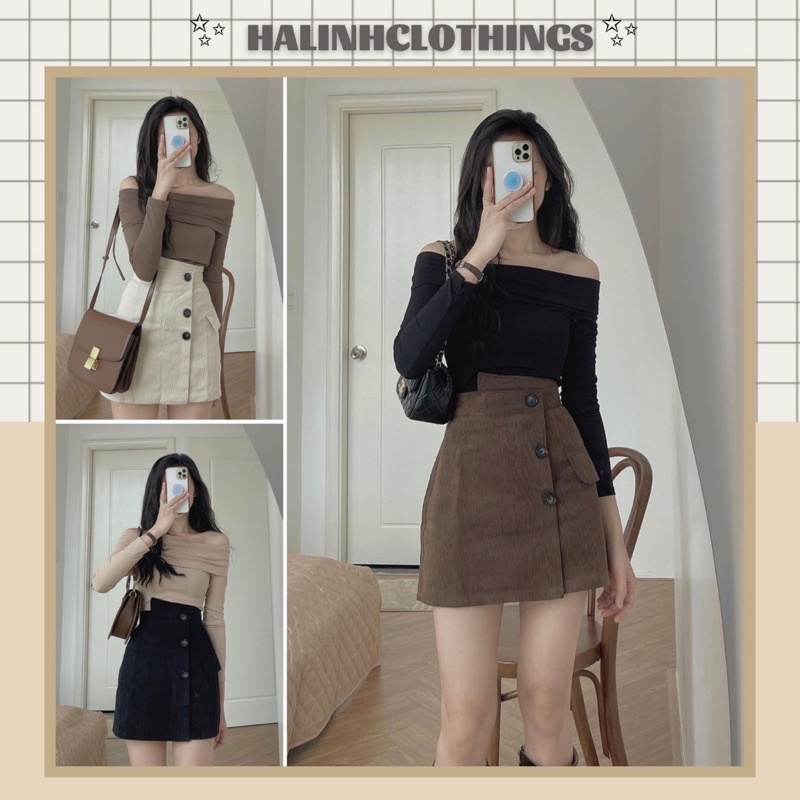 Chân váy nhung tăm dáng ngắn hàng QCCC -Ảnh thật trải sàn | BigBuy360 - bigbuy360.vn