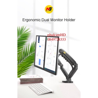 Giá treo 2 màn hình máy tính 17- 27'' NB F160