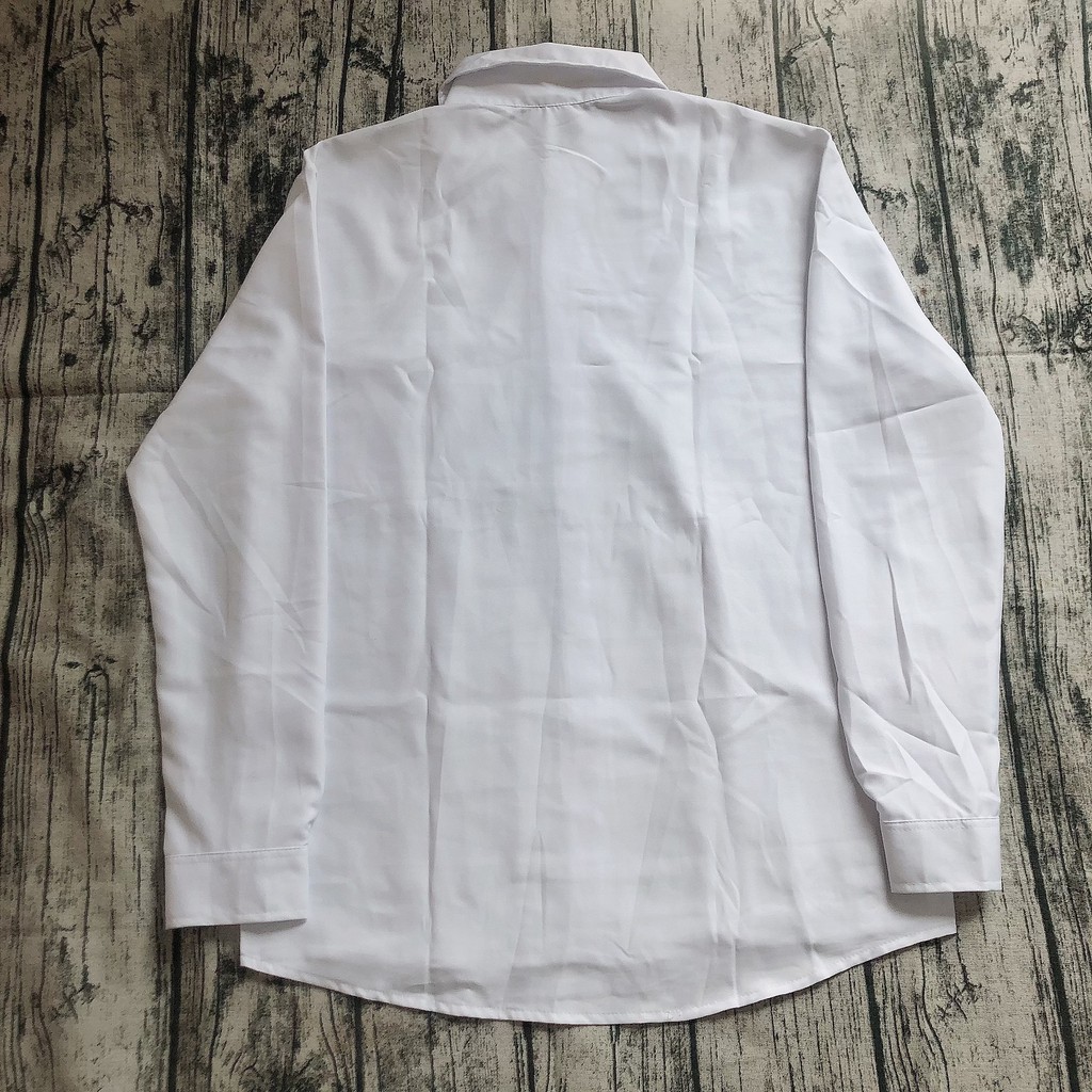 [Ảnh Thật + Video] Áo Sơ Mi Trắng Đi Học | Áo Sơ Mi Trơn Dài Tay Unisex | BigBuy360 - bigbuy360.vn