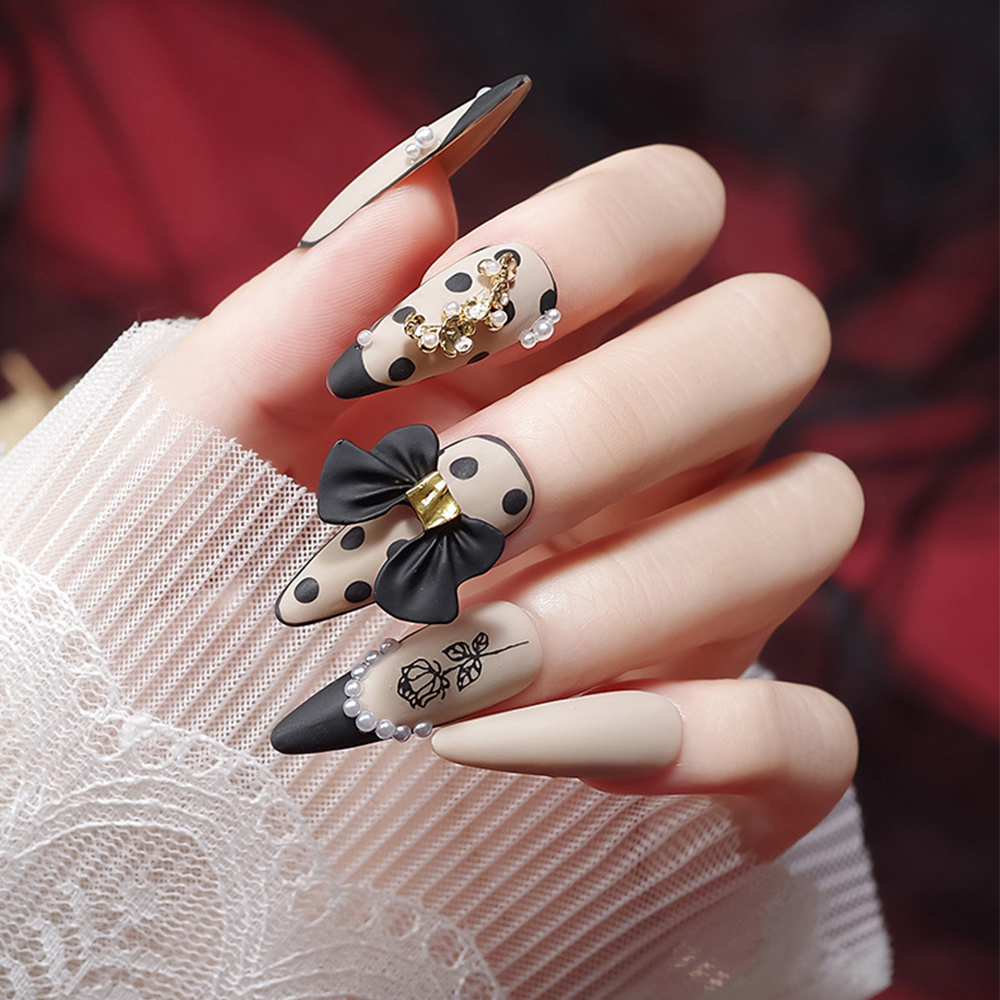 Set 5 phụ kiện nơ 3D trang trí móng nghệ thuật tự làm phong cách Nhật Bản