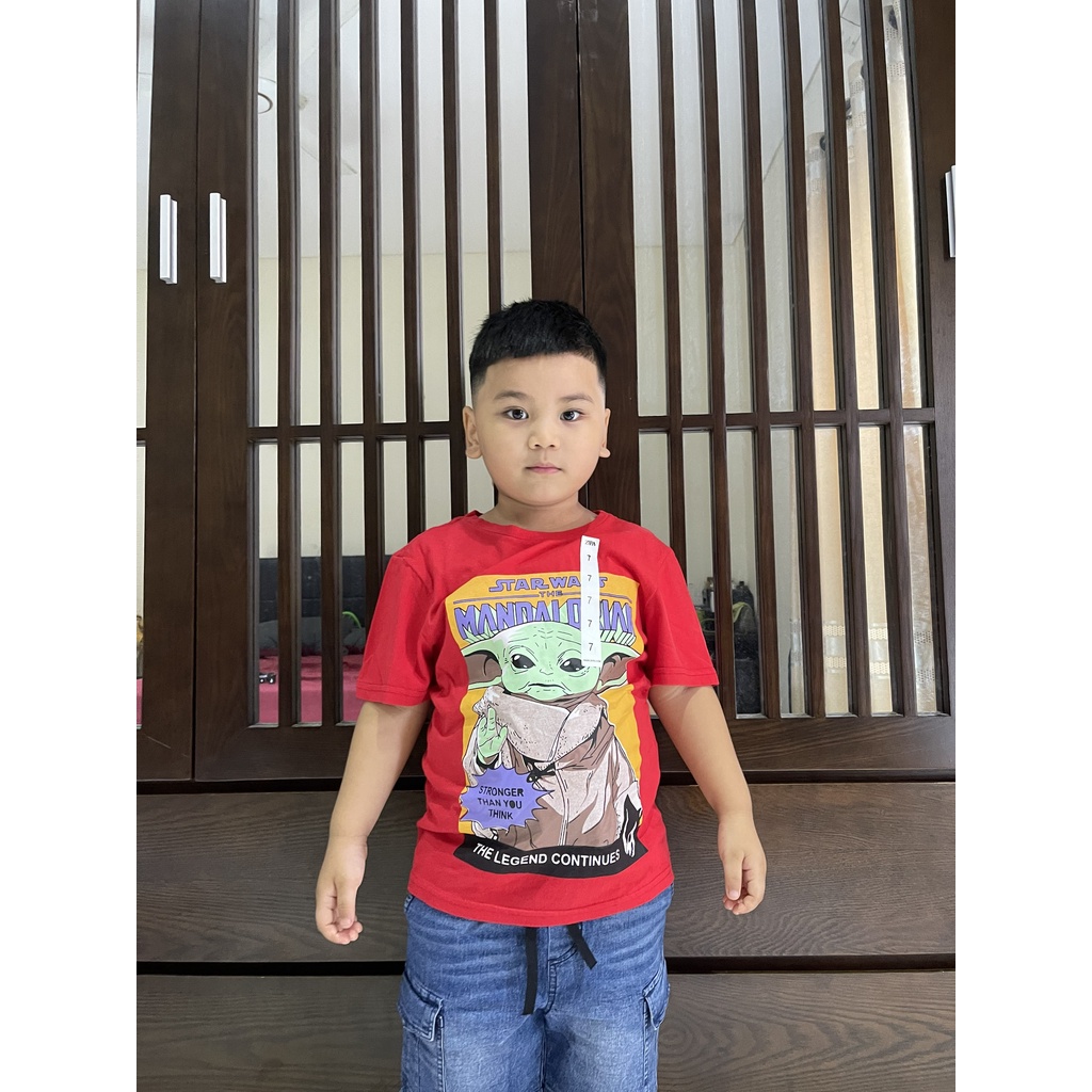 Áo thun phông bé trai ZARA xuất dư cộc tay Dragon Kids