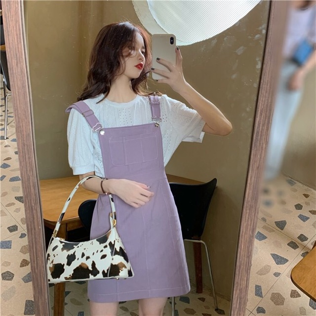 Set váy yếm ulzzang màu tím