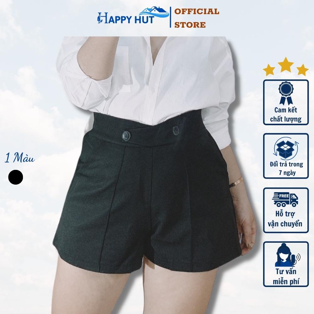 Quần short nữ bigsize ống rộng màu đen mặc ở nhà đi chơi phong cách trẻ trung cá tính có size (58-95kg) HAPPY HUT Q02
