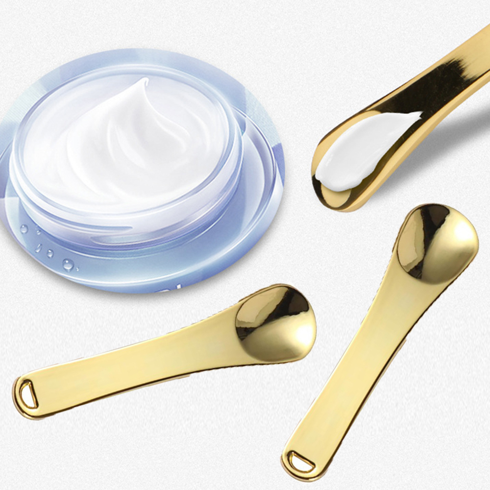 FALLFORBEAUTY High quality Cosmetic Spatula|Eye Cream Stick Metal Cosmetic Spoons|Mini Reusable Eye massage stick curved scoop Makeup Tools Mask Cream Spoon/Multicolor