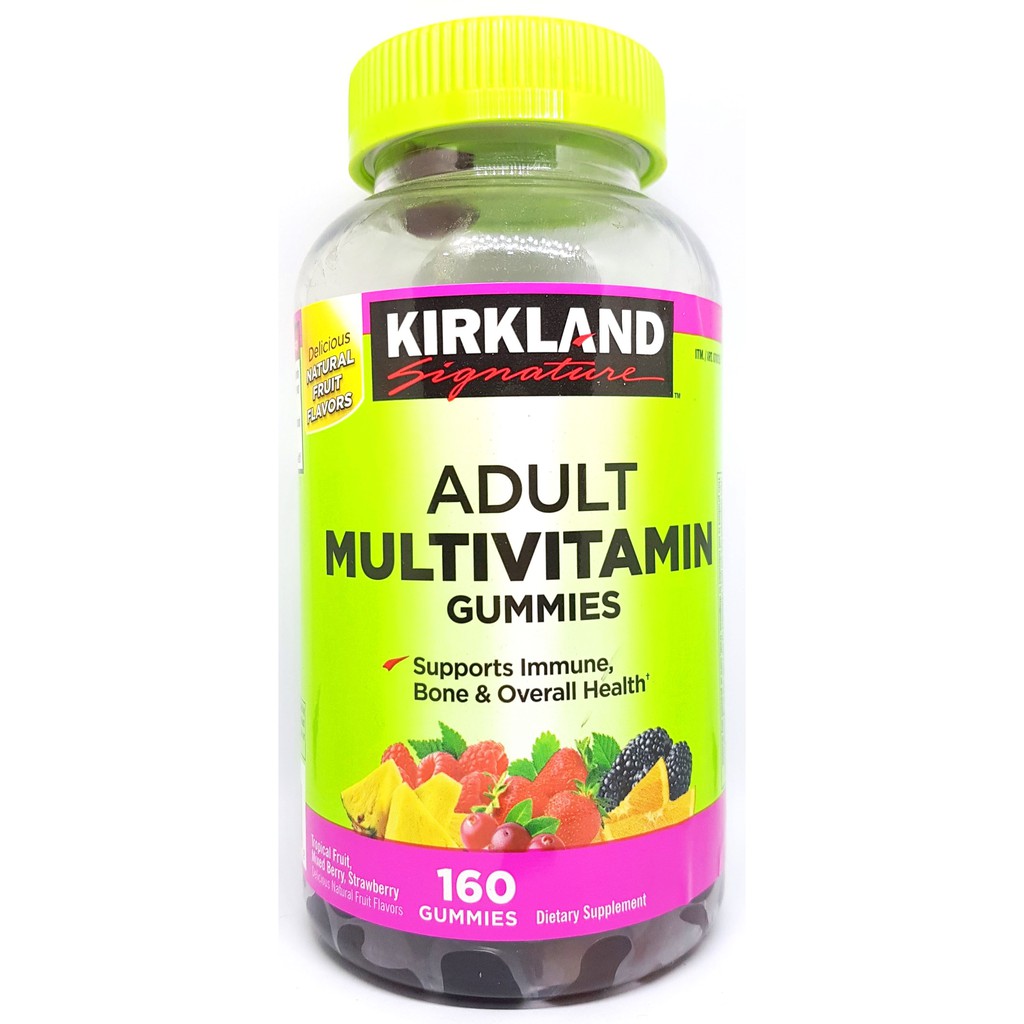 date 9 -2021 Kẹo cho người lớn Kirkland Signature Adult Multivitamin Gummies chai 160 viên từ Mỹ