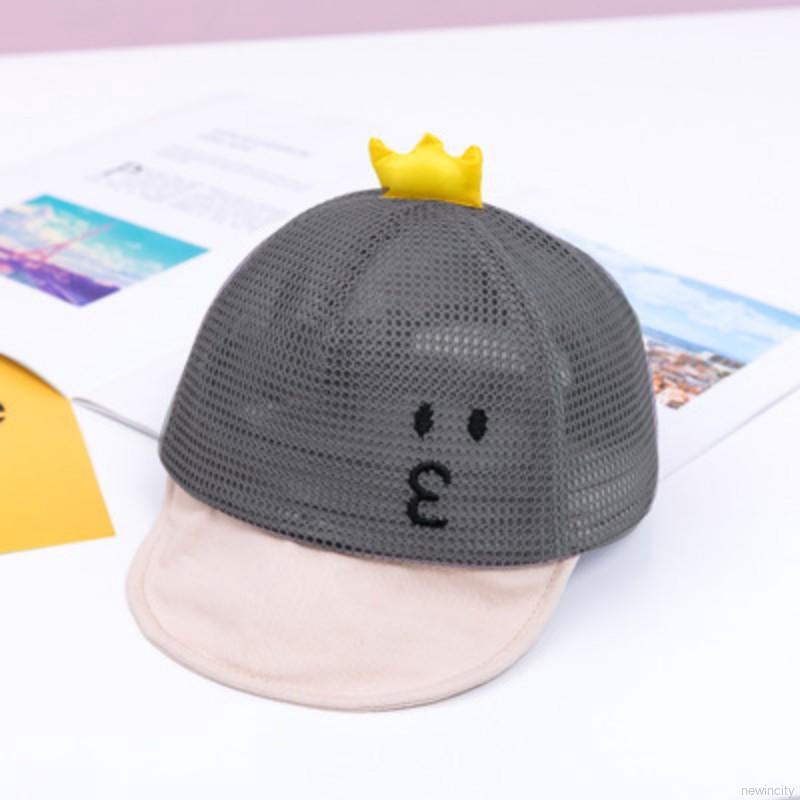 Nón lưỡi trai phối lưới in họa tiết hoạt hình phong cách Hàn Quốc cho bé